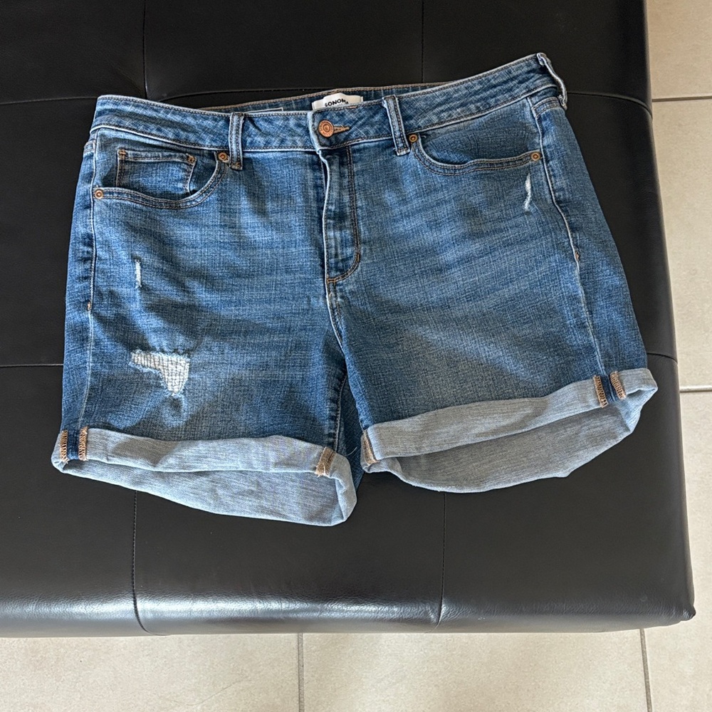 Sonoma Light Blue Denim Shorts with Rolled Hem